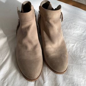 Tan Sam Edelman ankle booties double zipper